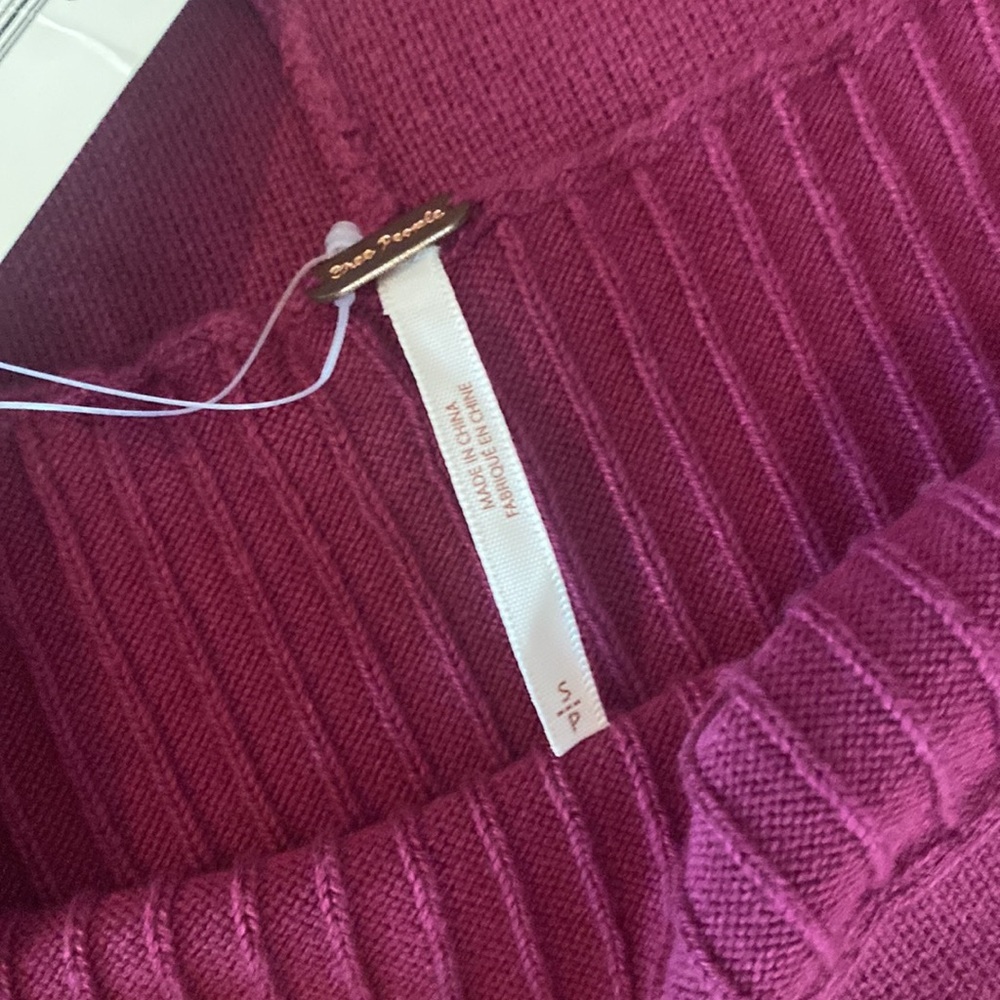 NWT free people intimately free size S sweater knit magenta pull on pencil skirt - Picture 4 of 9